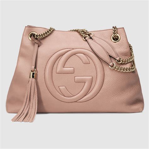 gucci soho petal pink|Gucci leather shoulder bag.